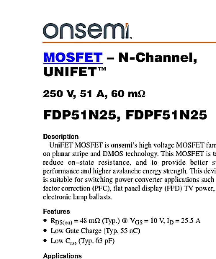 FDPF51N25