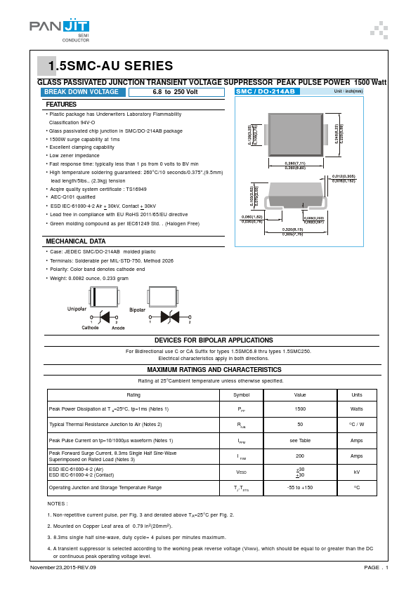 1.5SMC7.5CA-AU