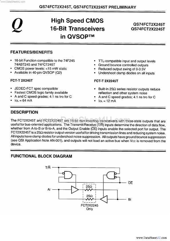 QS74FCT2X2245T