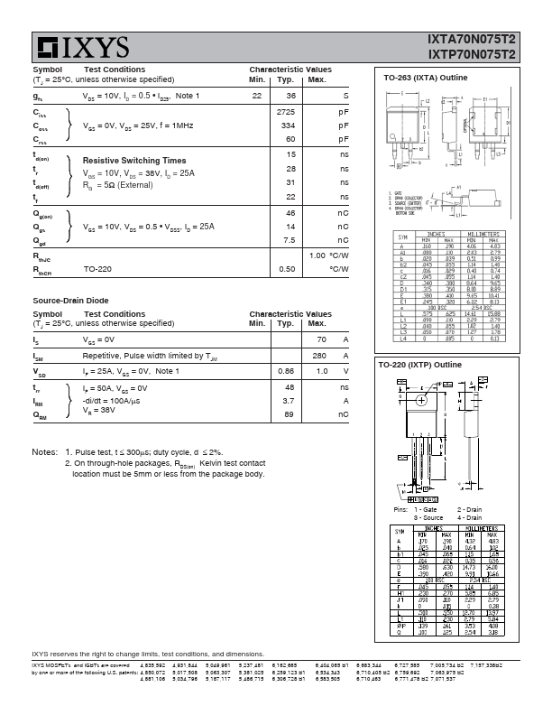 IXTP70N075T2