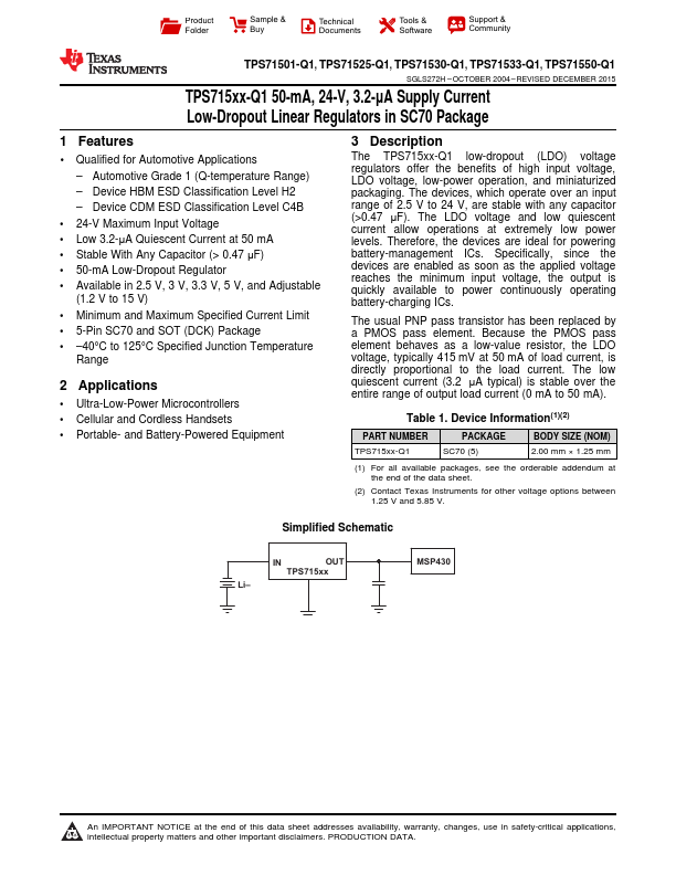 TPS71550-Q1