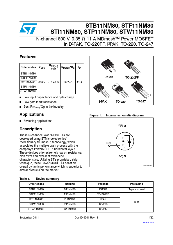 STF11NM80