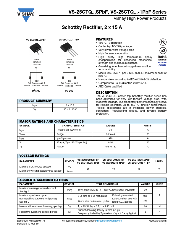 VS-25CTQ040-1PbF