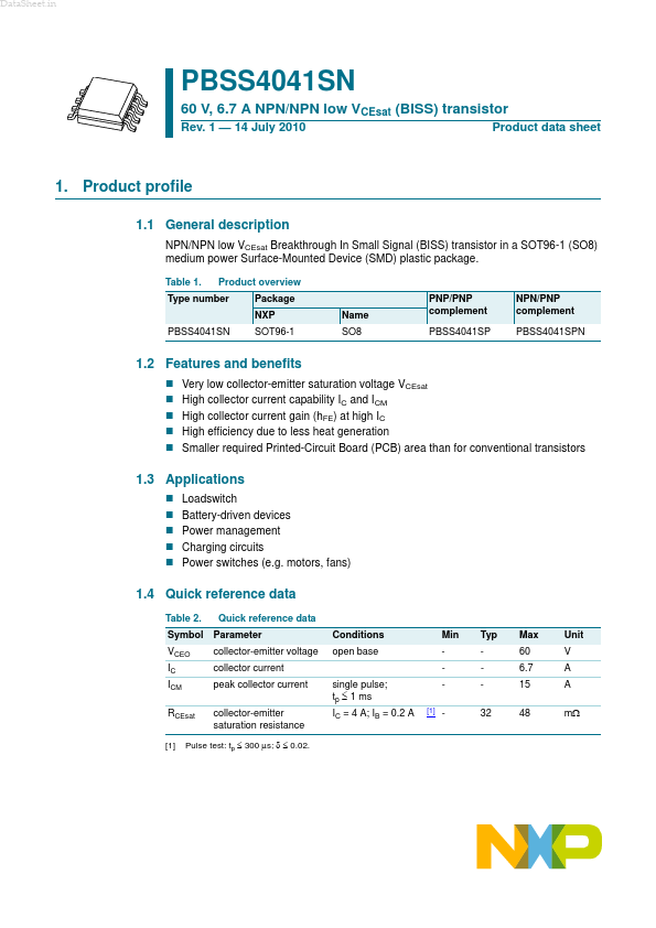 PBSS4041SN