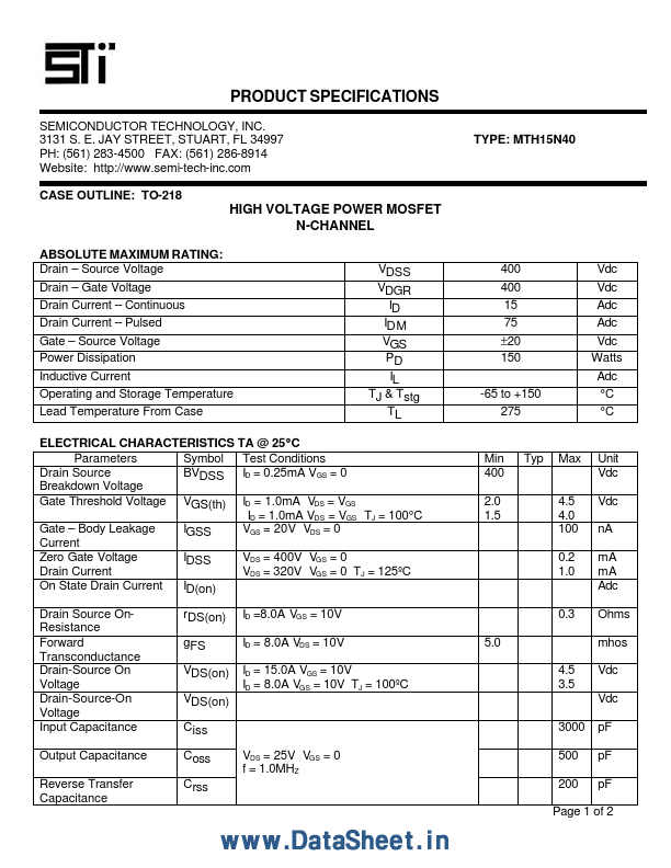 MTH15N40