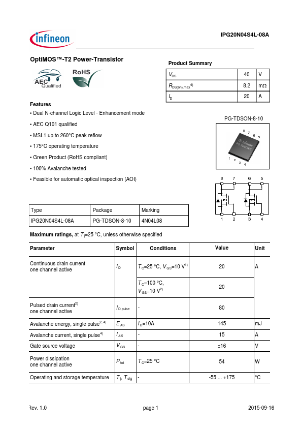 IPG20N04S4L-08A