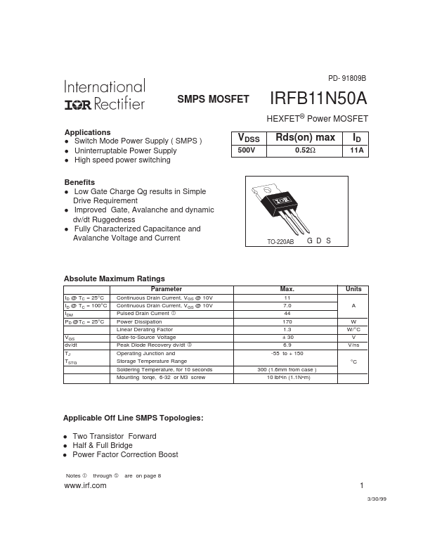 IRFB11N50