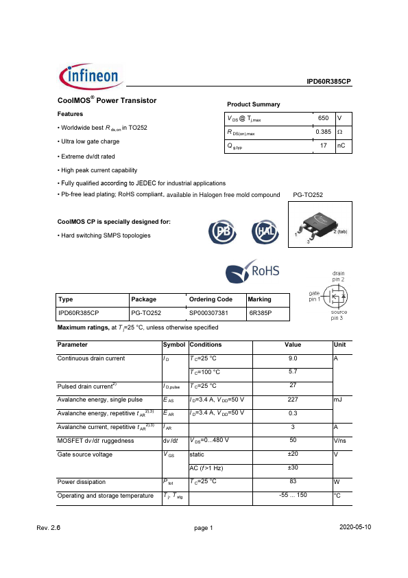 IPD60R385CP