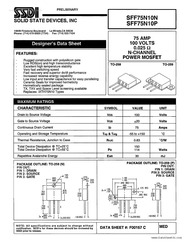 SFF75N10P