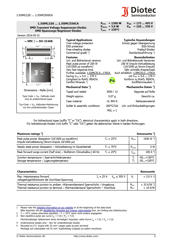 1.5SMC440A