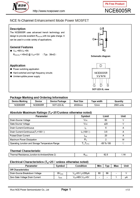 NCE6005R