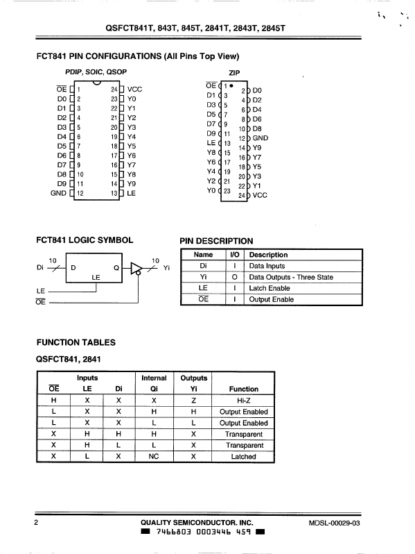 QS74FCT841T