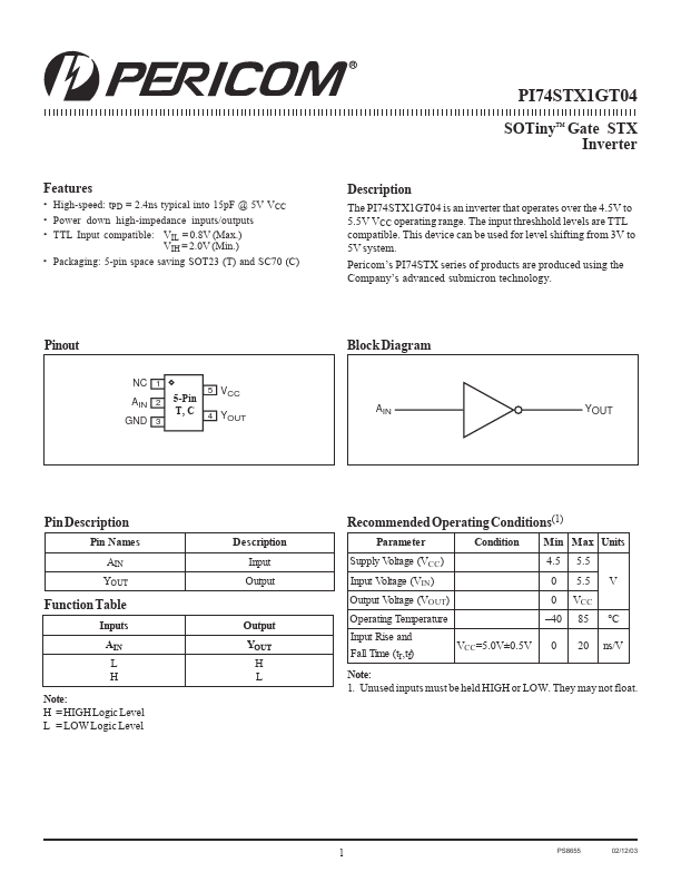 PI74STX1GT04