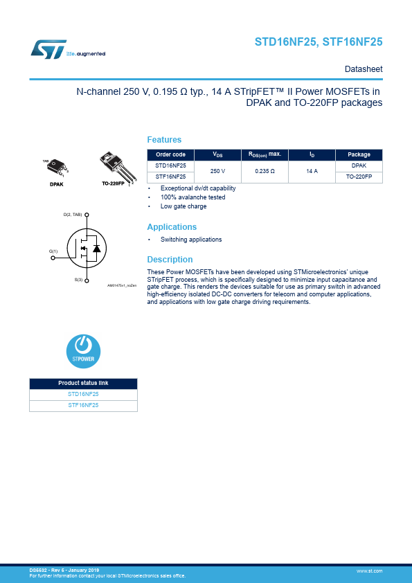 STD16NF25