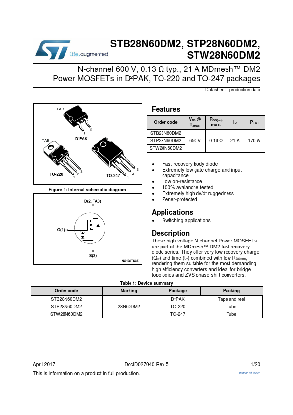 STB28N60DM2