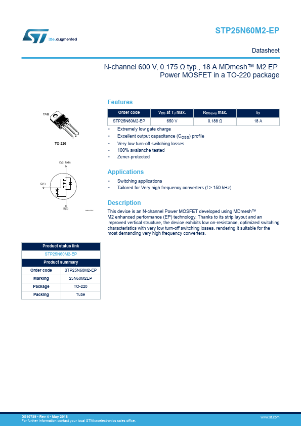 STP25N60M2-EP