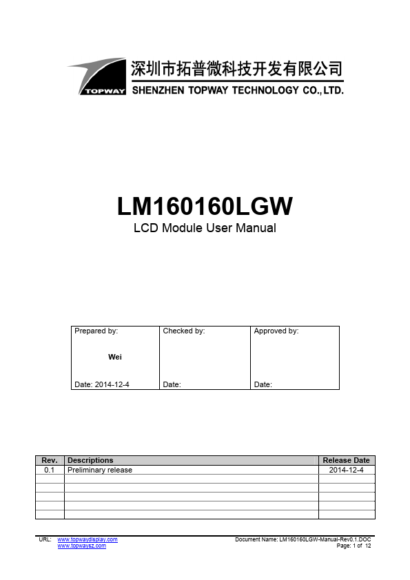 LM160160LGW