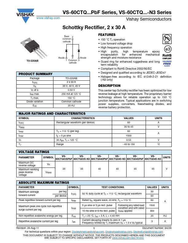 VS-60CTQ035PbF