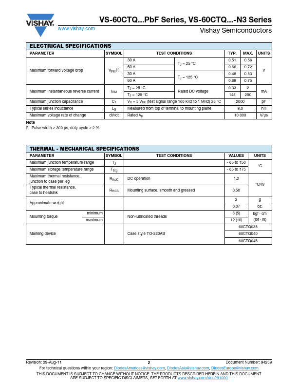 VS-60CTQ035PbF