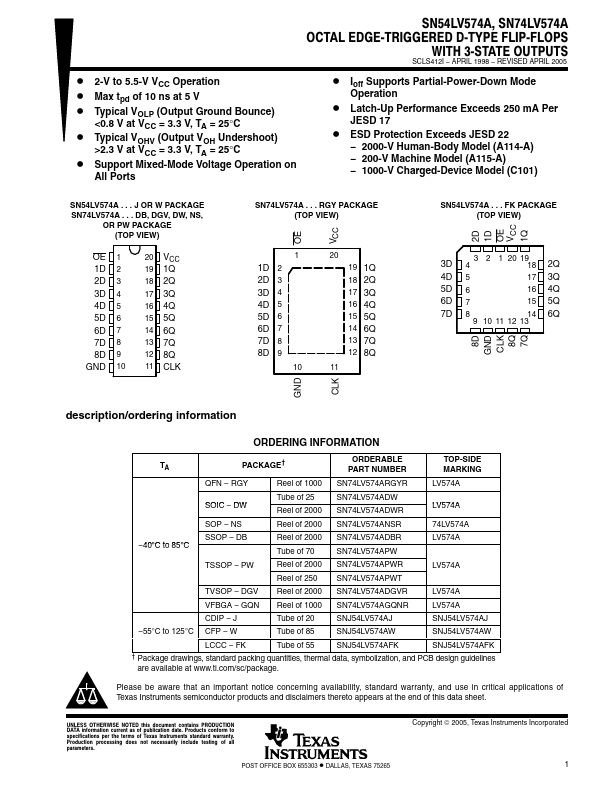 SN74LV574A