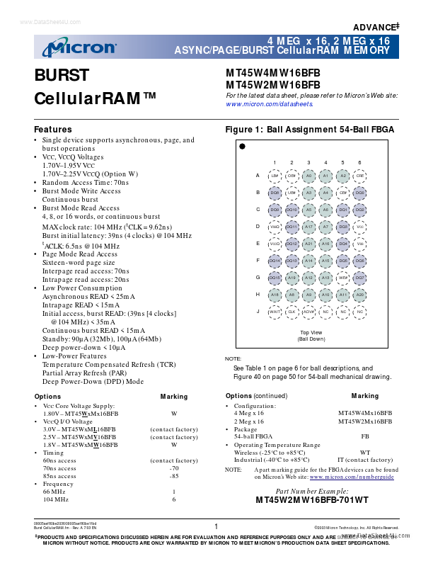 MT45W2MW16BFB