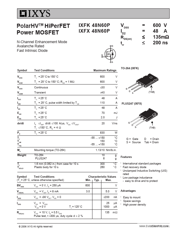 IXFK48N60P