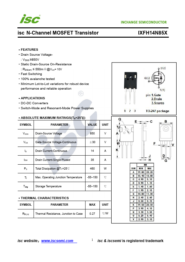 IXFH14N85X