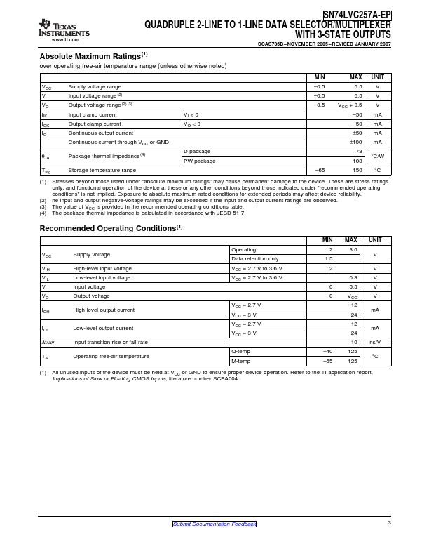 SN74LVC257A-EP