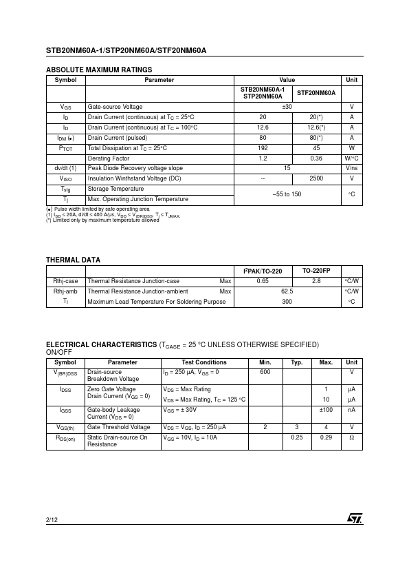 STF20NM60A
