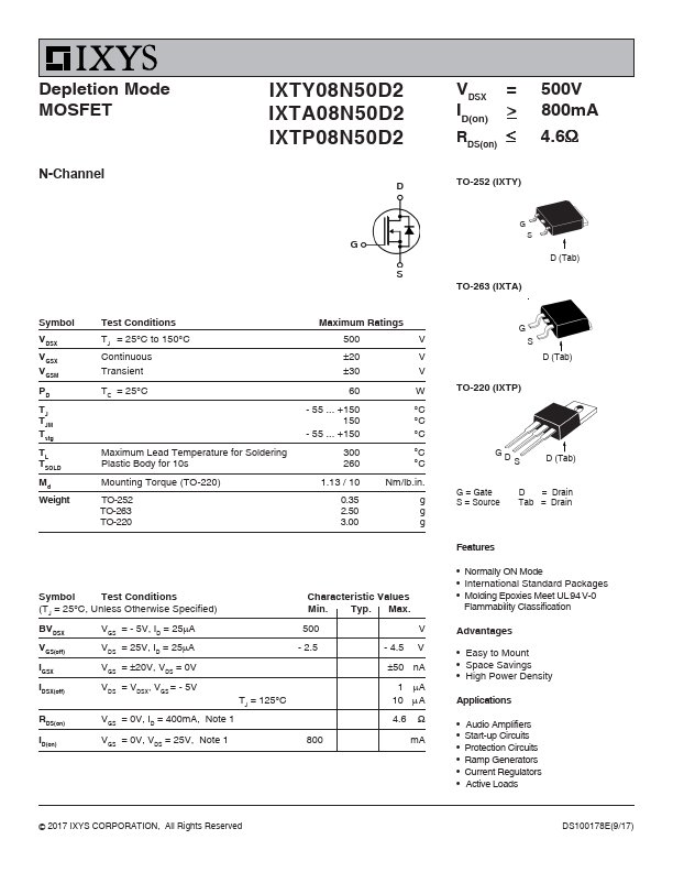 IXTA08N50D2