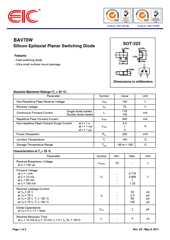 BAV70W