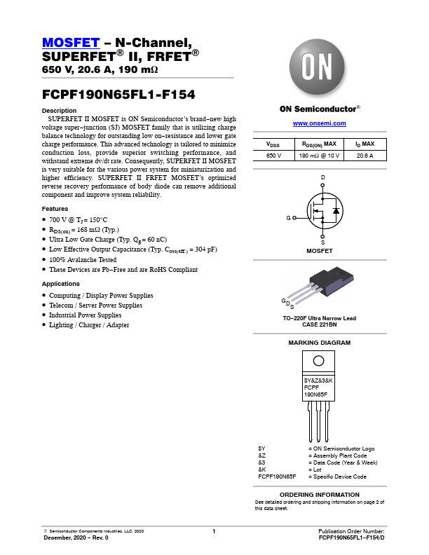 FCPF190N65FL1-F154