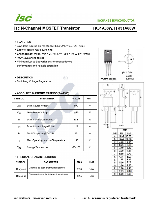 TK31A60W