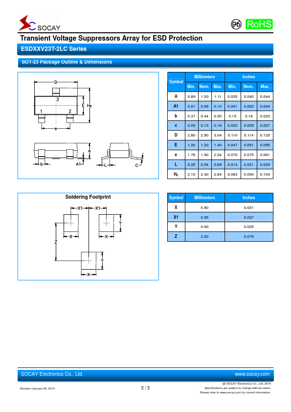 ESD3.3V23T-2LC