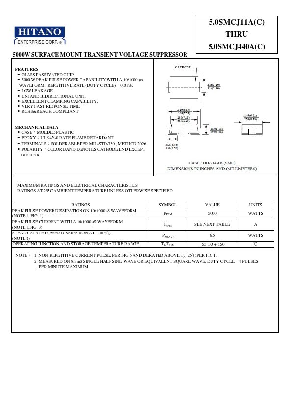 5.0SMCJ400CA