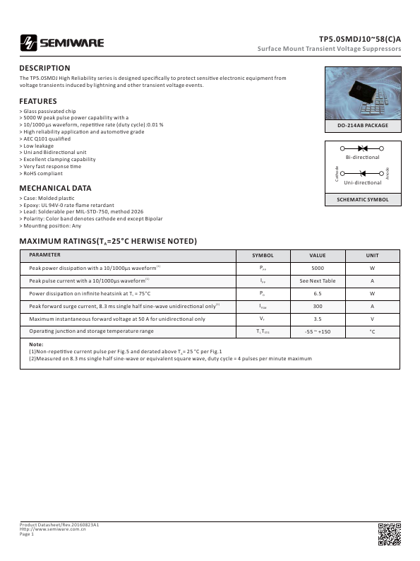 TP5.0SMDJ54CA