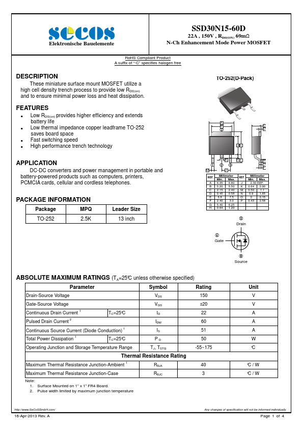 SSD30N15-60D