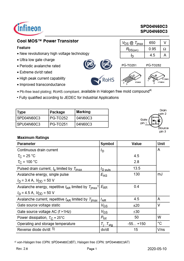 SPU04N60C3