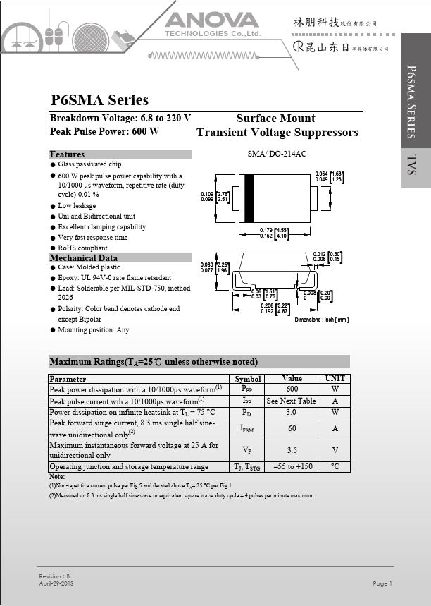 P6SMA220A