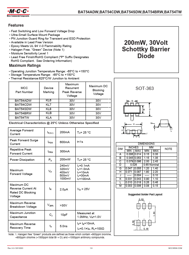 BAT54CDW