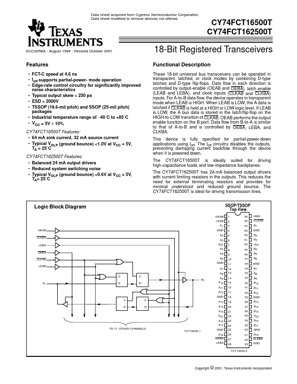 CY74FCT162500T