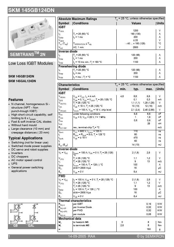 SKM145GB124DN