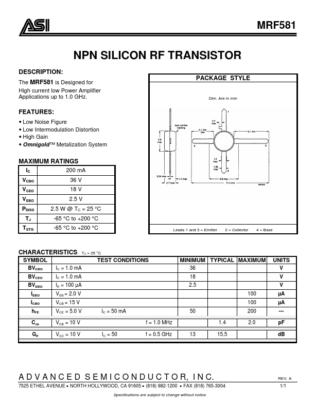 MRF581