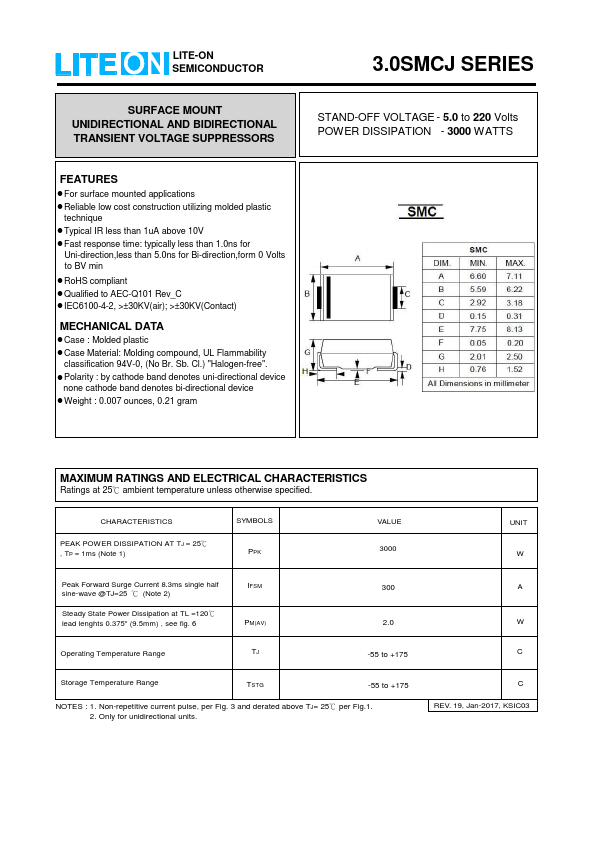 3.0SMCJ70CA