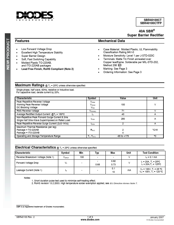 SBR40100CTFP