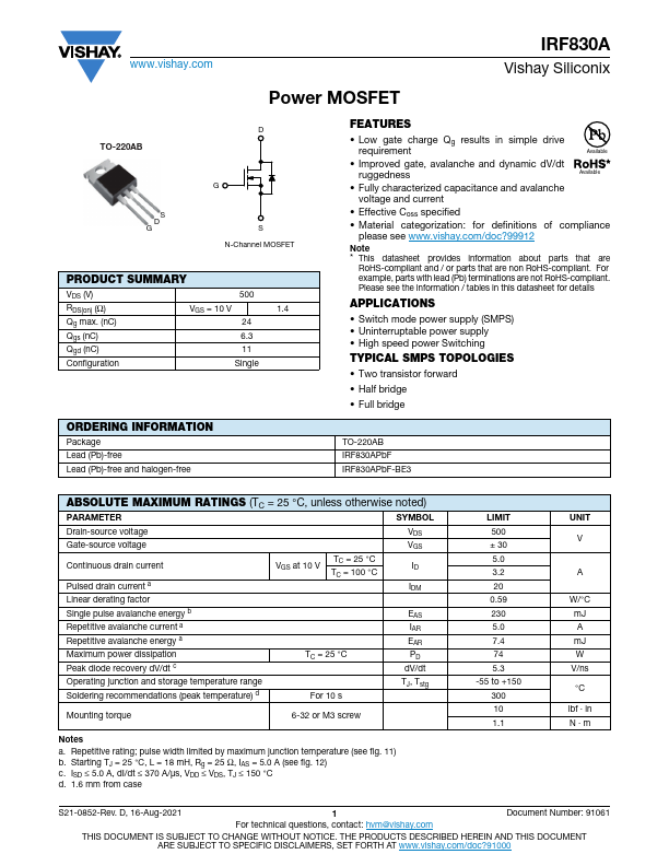 IRF830A