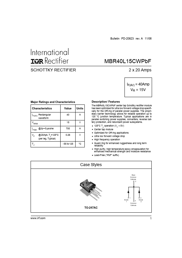 MBR40L15CWPBF