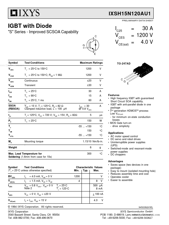 IXSH15N120AU1