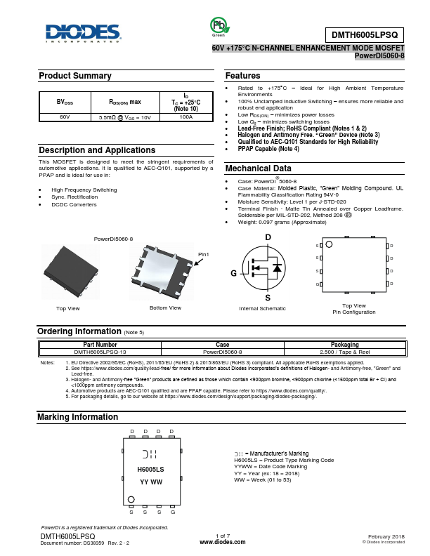 DMTH6005LPSQ