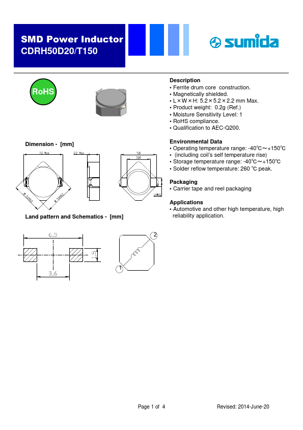 CDRH50D20T150NP-2R2NC